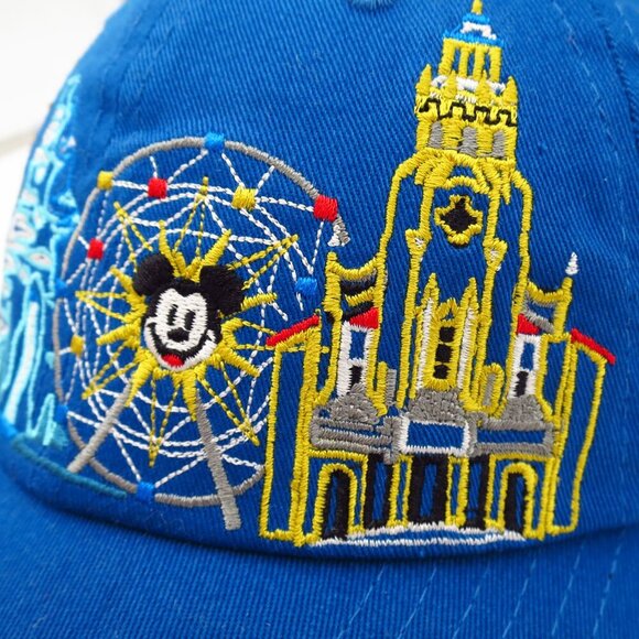 NWT Disneyland Disney Parks Icon Hat Cap Blue Rare Adjustable with Slide Buckle - Picture 5 of 8